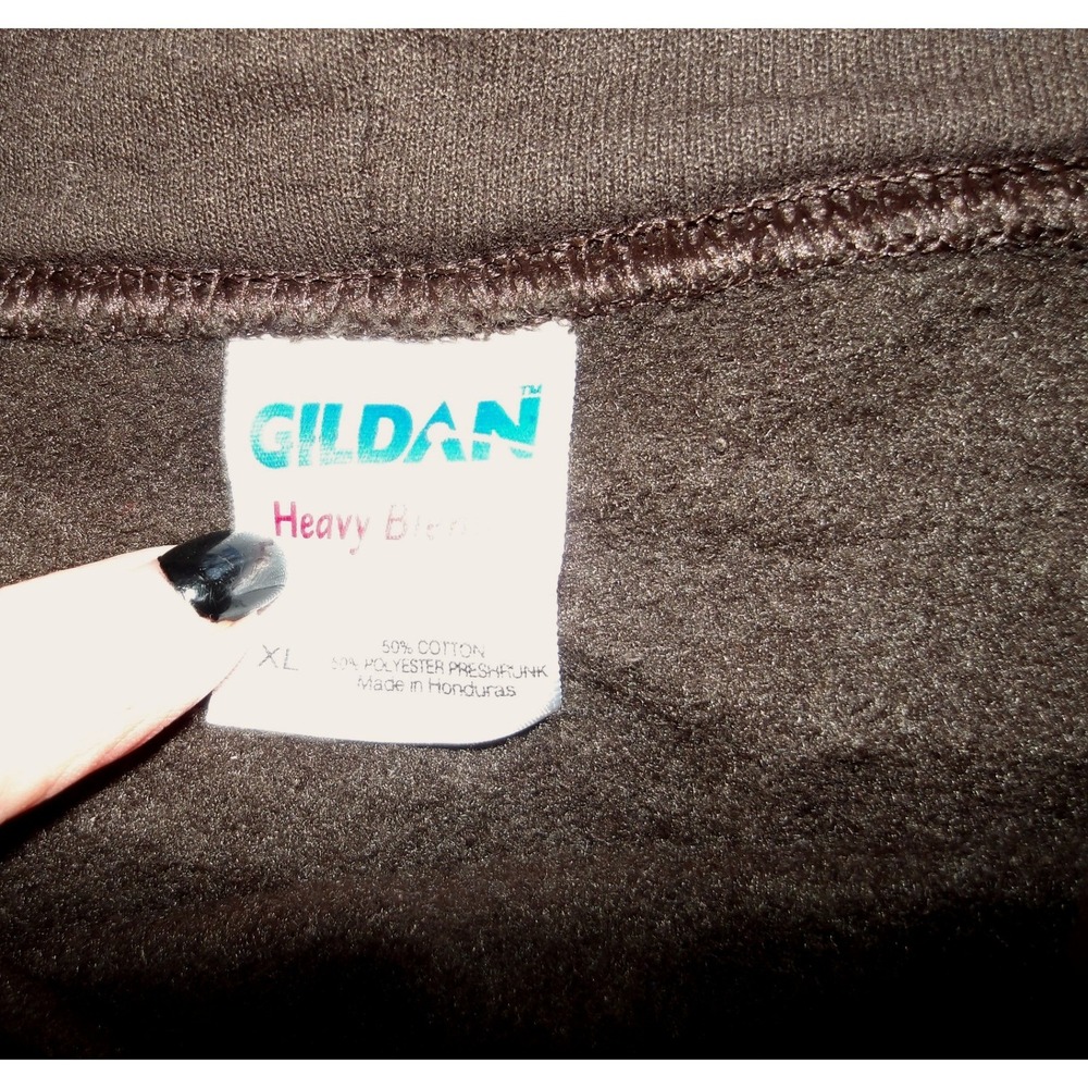 Brown Cotton Hoodie Pink Logo Graphic Pullover Sweatshirt‎ Women's XL /#26147 - Picture 5 of 6